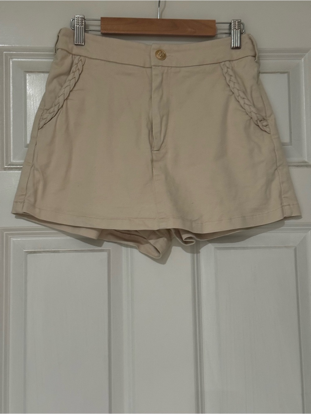 Flying Tomato Khaki Braided-Pocket Skort